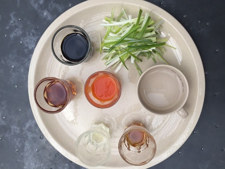 Mis-en-place for a noodle dish
