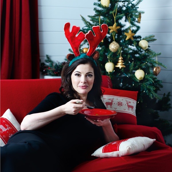 Image of Nigella wearing reindeer antlers