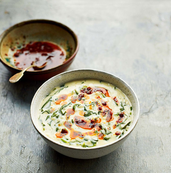 Image of Yasmin Khan's Hot Yogurt and Spinach Soup