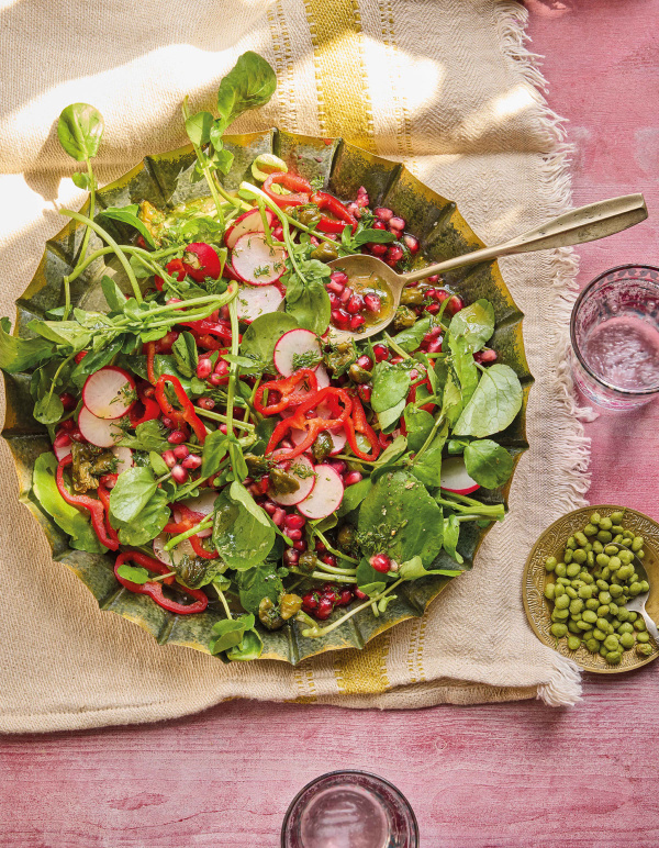 Image of Pary Baban's Watercress, Radish and Pomegranate Salad